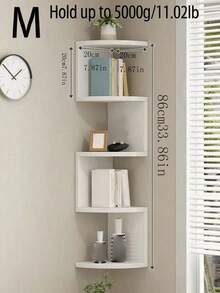 1pc Corner Wall Shelf, Triangular Floating Shelves, Multipurpose Storage Rack For Living Room, Bedroom, No Drilling Required - Multicolor - View 4