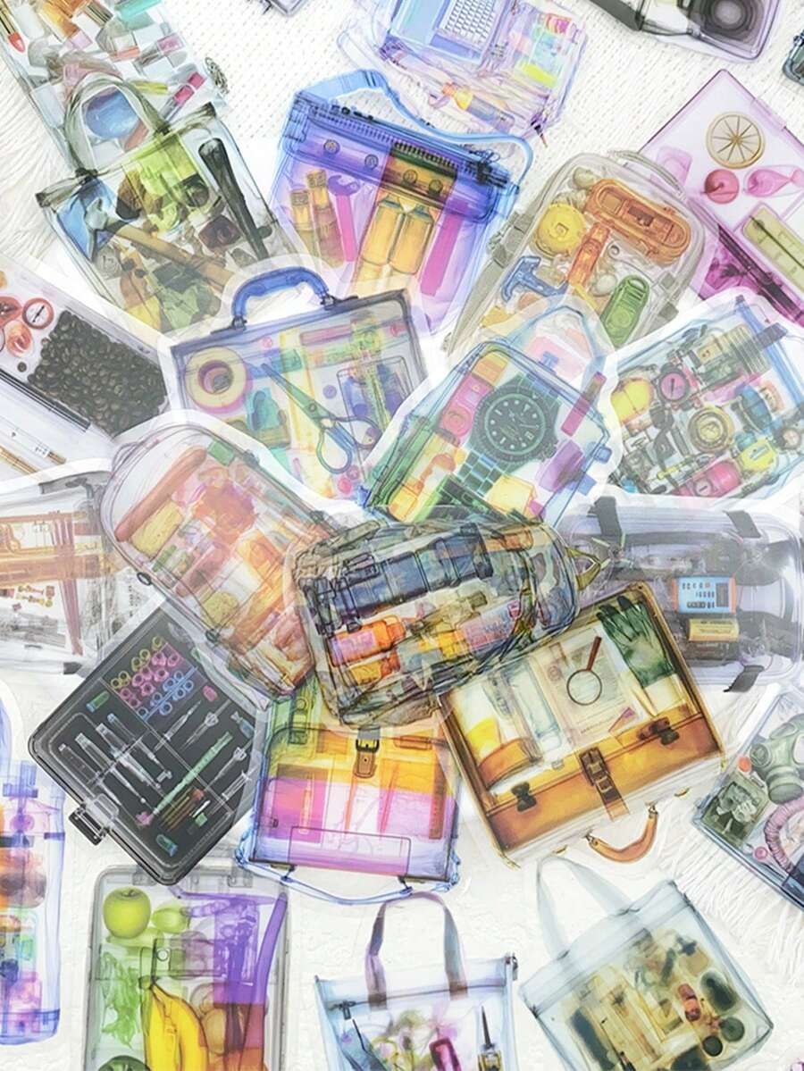 50pcs X-Ray Field Of View Sticker Cartoon Medical Equipment Decal DIY Scrapbook Laptop Suitcase Stationery Sticker For Doctor Gift - Multicolor - View 1