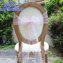 1/5/10/20pcs, 7 X 108 Inch Vintage White Lace Embroidered Chair Sash, Boho Farmhouse Style Bow & Floral Chair Cover, Home Decor, Wedding Supplies, Wedding Venue Decoration, Suitable For Weddings, Bridal Showers, Birthday Parties, Rustic Theme Events, Holiday Parties, All Seasons Chair Sash