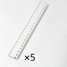 1pc/5pcs/15pcs/20cm Ruler, Wavy Edge, Single Side Scale, Transparent Plastic Ruler, Wholesale Stationery For Students Back To School,Rulers - Clear - View 10