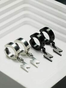 3 件/1 对 男士个性化不锈钢耳夹，无耳，耳套式，男女适用，日常佩戴