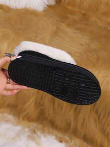 Thick Sole Short Ankle Snow Boots, Platform Flat Short Ankle Winter Warm Plush Lined Women Shoes