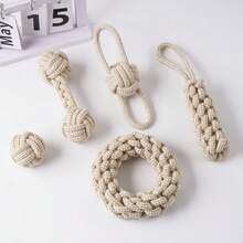 Strapazierfähiges Seil Hundespielzeug - Verdrehter Ringdesign für Zahnreinigung & Spielspaß, ideal für mittelgroße bis große Rassen, sortierte Farben, Hundespielzeug für aggressive Kauer