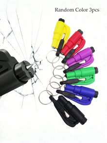 1pc/3PCS/6PCS 2-In-1 Emergency Seat Belt Cutter With Car Keychain, Hammer, Mini Fire Hammer, Car Emergency Escape Tool, Window Breaker, Portable Rescue Tool Keyring, Emergency Hammer