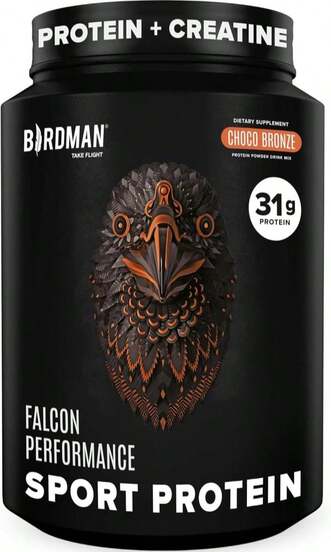 BIRDMAN Falcon Performance Vegan Protein Powder, 31g Protein, 5g Creatine, 5g BCAA, Probiotics, Electrolytes, Pre Workout, Low Carb, Sugar Free &Amp; Dairy Free, Plant Based Vanilla Protein, 29 Servings
