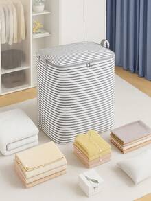 1 pieza Caja de almacenamiento de ropa de gran capacidad, para pantalones, camisas, ropa de abrigo, caja de almacenamiento plegable y portátil, sin soporte interno, bolsa organizadora de armario para dormitorio, caja de almacenamiento de edredones, bolsa de embalaje para mudanzas, accesorios de almacenamiento ahorradores de espacio para el hogar y dormitorio