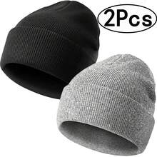 Men's Knit Beanie, Double Layer Warm Knit Hat, Folded Brim Loose Fit Brimless Hat, Suitable For Cold Weather, Men's Knit Hat, Autumn/Winter Knit Cap - A - View 15