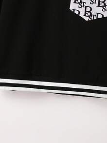 2pcs/Set Kids Boys Clothing Set, Contrast Color Pocket Hoodie And Casual Letter Print Pants, Autumn/Winter