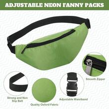 Rionera de nen de los aos 80 bolsas de cintura ajustables de nen de tela Oxford para entrenamiento, viajes, correr, cintura con cierre para fiestas de rave al aire ltima intervensin, mujeres, hombres, 14 colores, Colores brillantes, Large - Colores brillantes - Ver 4