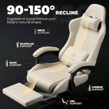 - PRO Music Gaming Chairs U2013 Built - In Speakers, App Support Control, Footrest Pocket, Gamer Chair Adults, Ivory