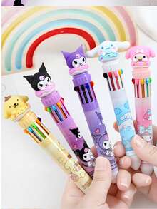 Sanrio 10Pcs Random Style Press Ten Color Ballpoint Pen Cartoon Kawaii Kuromi Multi-Color Gel Pen Melody Stationery Write Cute Pens Back To School School SuppliesGraduation Gifts, Home Decor, Gifts For Girlfriend, Small Gifts, Party Favors, Birthday Gifts For Friends, Graduation Gifts For Classmates, Back To School Supplies, Christmas Gifts.