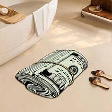 1pc Coin Shaped Rug, Cartoon Dollar Mat, Faux Wool Rug, Home Bedroom Bedside Carpet, Asymmetrical Shape Mat - Multicolor - View 8