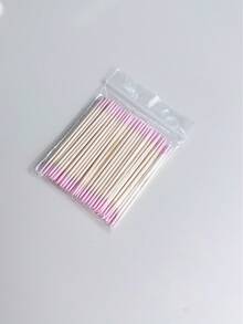 100支/包雙頭指甲油卸除棒，小尖頭雙端美妝眉毛修整工具，1/2/3/5件組，臉部毛巾、棉棒、卸妝棉 - 彩色 - 查看 9