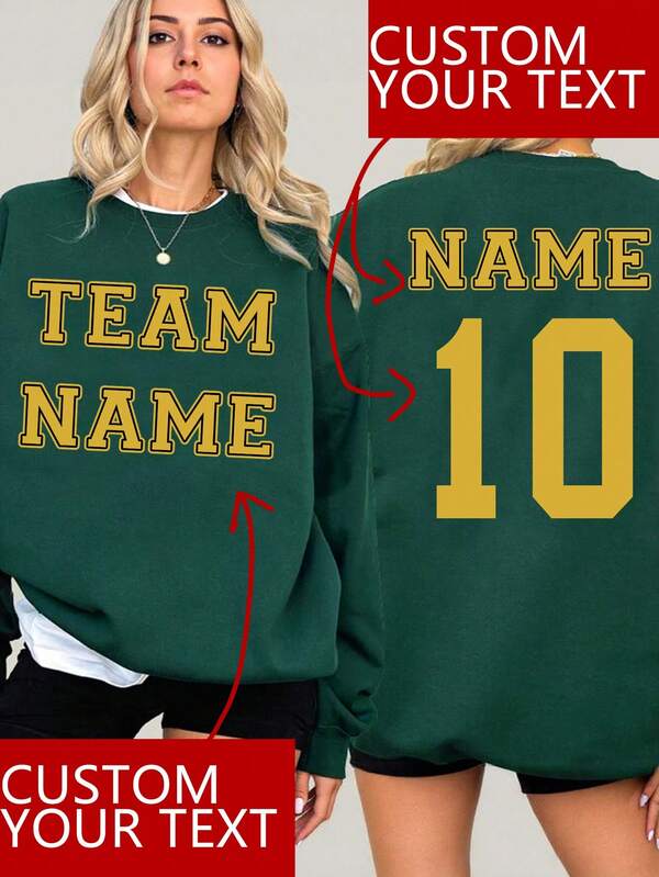 Fügen Sie Ihren Text hinzu, um Ihren personalisierten Hoodie zu gestalten, passen Sie Ihren Namen an, passen Sie einen Slogan an. Langärmeliger Rundhals-Hoodie, Damen-Hoodie, geeignet für den täglichen Gebrauch, geeignet für Herbst, Erntedankfest, als Geschenk für sie, als Geschenk für Familienmitglieder.