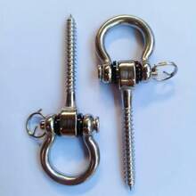 2pcs/Set Of Permanent Rust Proof 304 Stainless Steel Screw Bracket Heavy-Duty 180 ° Swing Hook, Park Yoga Hammock Rope Tire Mesh Chair Sandbag Punching Bag Porch Swing Set