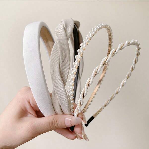 4 piezas de nuevos accesorios para el cabello de uso diario para mujeres, diademas lavables, accesorios para el cabello, bandas para el cabello, aros para el cabello