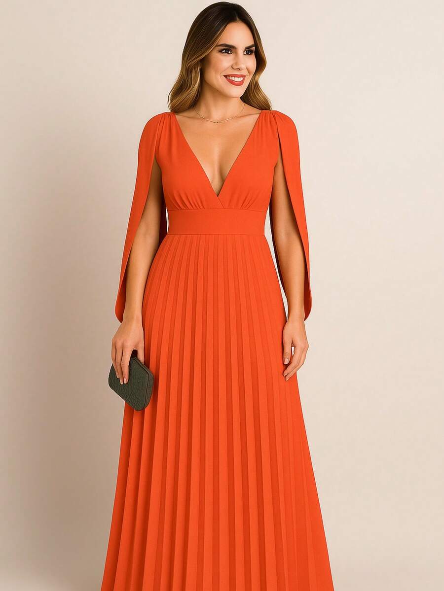 Women Dresses - 亮橙色 - 查看 1