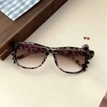1pc Cute Leopard Print Retro Bowknot Eyeglasses Frame (No Lenses), Suitable For Daily Wear, Travel, And Photography