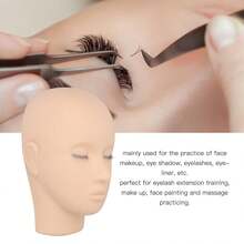 Lash Mannequin Head 3 Layers Soft Silicone High Simulation Makeup Practice Head For Salon Massage Training