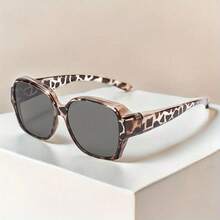 Leopard Print Polarized Glasses Suitable For Wearing Over Vintage Y2K Glasses, Suitable For Both Men And Women, For Driving, Parties, Suitable For Both Men And Women - Gray - View 2