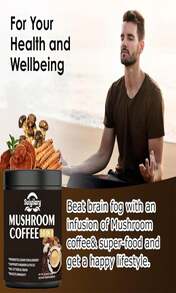 Suiyilary Mushroom Coffee, 10 Mushroom Extract Powder Blend Lion'S Mane, Reishi, Chaga, Cordyceps, Turkey Tail, Brain Supplements With Instant Coffee For Energy, Focus, Memory And Immunity 150g - Flavor NameC - 查看 4