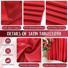 1 buah Taplak Meja Persegi Panjang Satin, Tidak Luntur, Cocok untuk Jamuan Hotel Mewah, Pesta Pernikahan, Dekorasi Pesta Restoran - Burgundy - View 6