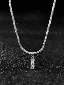 1pc 925 Sterling Silver 1 Carat 6-Prong Round D-Color Moissanite Diamond Pendant Necklace, Suitable For Women Wedding Bride Jewelry Party Gift Engagement Eternal Promise Necklace, Exquisite Jewelry - Starry Sky Necklace - View 5