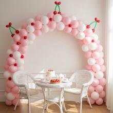 115Pcs Cherry Balloon Garland Arch Kit With Pink, Red And White Balloons For Birthday Party, Baby Shower, Wedding, Bridal Party, Christmas New Year Decoration - Multicolor - View 6