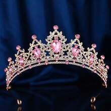 1pc Fashionable Crystal Bridal Crown, Suitable For Girls, Ladies Birthday, Anniversary, Pageant, And Various Festival Occasions Wear And Decoration - Half Crown - View 12