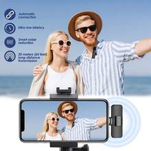 [Wireless Lavalier] Wireless Lavalier Microphone | Portable, Plug And Play, Suitable For Compatible With IPhone, IPad, Android, Lightning And USB-C, Audio And Video Recording, Live Streaming Interviews And Vlog Recording,[Wireless Lavalier Microphone] Wireless Lavalier Microphone | Clip-On For Lightning Compatible With IPhone IPad Android USB-C, Plug & Play, Audio Video Recording Live Streaming Interviews, Cordless - Black - View 3