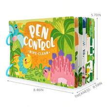 Sách hướng dẫn kiểm soát chữ viết tay có thể tái sử dụng cho trẻ em - Sổ theo dõi mẫu giáo kèm bút xóa được, Thẻ học mẫu giáo, Đồ chơi rèn luyện kỹ năng vận động tinh, Quà tặng cho bé trai và bé gái từ 3-6 tuổi. Bộ thẻ bút sách hướng dẫn viết tay không tiếng ồn - Nhiều màu - Xem 5