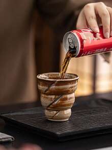 1pc 240ml Ceramic Reactive Glaze Coffee Mug, Household Water Cup, Beverage Cup, Cola Cup, Wine Glass, Couple Cup, Creative Reactive Glaze Ceramic Cup, Retro Ceramic Mug, Reactive Glaze Mug, Coffee Cup, Water Cup, Hanging Ear Coffee Cup, Latte Art Cup, Couple Cup, Ceramic Cup - Multicolor - View 2