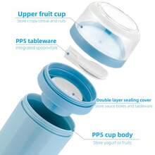 1pc 830ML Salad Cup, Breakfast Cup With Utensils, Leak-Proof Cup Set: Portable Fruit Salad, Cereal And Yogurt Cup Set, Dishwasher , Suitable For Work, School And Travel - (Blue) (White) (Purple) (Red) (Green) - Multicolor - View 5