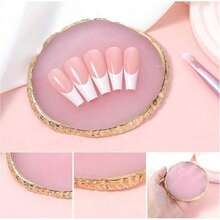 Resin Nail Art Palette, Nail Polish Palette Nail Painting Mixed Color Palette Gilded Edge Nail Art Color Mixing Tray DIY Nail Gel Makeup Display Board Pallet For Nail Art - 粉色 - 查看 3