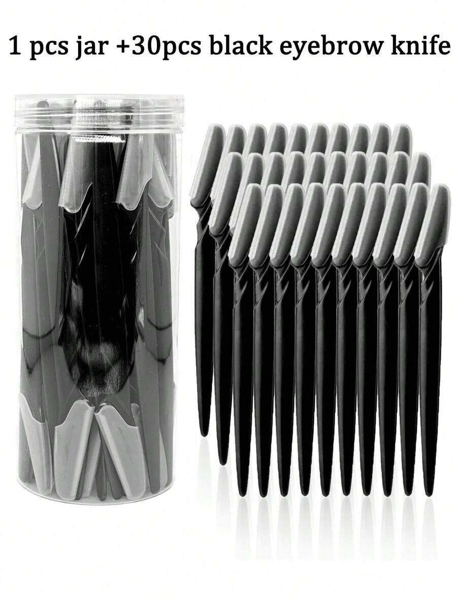 30/12/6/3/1 Set Black Eyebrow Razor Kit, Eyebrow Trimmer And Razor, Callus Remover And Body Hair Removal Tool, Face And Eyebrow Razor Set With Long Handle Blades And Precision Guard, Women Grooming Tools, Suitable For Daily Use Or Travel, Makeup, Affordable Price, Room Decor, Vanity, Travel, Bedroom, Makeup Accessories, Eyebrow Razor, Affordable Price, Christmas Gift, Cosmetics, Makeup Tools, Cheap Goods, Gift, Women Gift, Christmas Gift - 粉色 - 查看 1