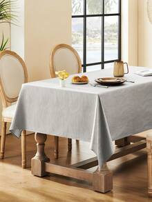 1 pieza Mantel cuadrado de poliéster repelente al agua y a prueba de salpicaduras con diseño de remolino, diseño jacquard inspirado en el océano, adecuado para cocina, mesa de comedor, fiestas en el hogar, festivales, cafés, restaurantes, bufés y talla grande - Gris Claro - Ver 3