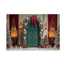 Horizontal Photographic Background For Photo Shoots Sublimated Fabric 3D Fireplace Garland Realistic Christmas Scene 2.20x1.50cm - FF-3253 - 查看 1