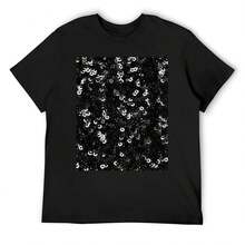 SEQUINS T-Shirt Shirts Graphic Funny T-Shirt Aesthetic Clothes Mens Big And Tall T Shirts - 黑色2 - 查看 1