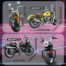 Modelo de bloques de construcción de motocicleta clásica de alta tecnología, juguete de ladrillos de carreras de ciudad de moto para decoración de escritorio de adultos, regalo de Navidad - Multicolor - Ver 4
