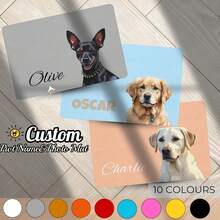 1pc Custom Dog Food Mat, Personalized Dog Mats With Pet Photo And Name, Custom Pet Placemat, Food And Water Mat, High-Quality, Durable Material, Ideal For Dog Lovers, Perfect For Any Special Occasion To Celebrate Your Furry Friend,Fashionable, Colorful, Cute, Simple, Kawaii, Unique Personalized Customized Gifts,Ideal For Christmas,Valentine's Day, Mother's Day, Father's Day, Anniversaries,New Year,Thanksgiving Day - Multicolor - View 2