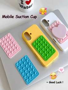 4/3pcs Double-Sided Thickened Silicone Phone Sticky Grip, Non Slip Silicon Adhesive Phone Stand Sticky Phone Case Mount Hands-Free Phone Accessories Holder For Selfies And Videos,1/2/5/8/10/20pcs,Multifunctional Phone Accessory ,Fits All Models