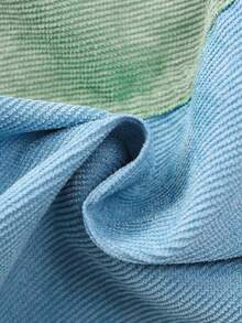 1 pieza Pantalones de peto de pana suave con bloques de color para niños pequeños, casual y versátil