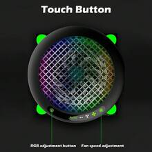 Ventilador de refrigeración para  Series X con 11 luces RGB, sistema de refrigeración automático, velocidad del ventilador ajustable según la temperatura para la consola  Series X, accesorios de ventilador de refrigeración eficientes, bajo nivel de ruido, 3 velocidades, puerto USB, tema estilo OVNI. - Negro - Ver 10