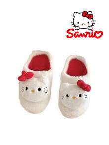 New Cute Bowknot KT Cat Plush House Slippers, Thick Non-Slip Cartoon Slippers For Students Dormitory, Autumn/Winter Insulation,Galentines,Puppy,Carnival,Party Decorations,Shoe,Spring Summer Picks,Brides Maid Gifts,Room,Bedroom Decor,Beach,Travel,For Men,For Women,Vacation,Cute Stuff - Multicolor - View 3