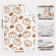 2pcs Minimalist Autumn Pumpkin Pattern Kitchen Towels, Soft Polyester Material Dish Cloths, Suitable For Kitchen Decor, Cleaning, Holiday Party Decoration, Kitchen & Bathroom Essentials, Home Decor, Housewarming Gift