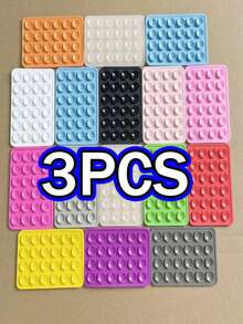 4/3pcs Double-Sided Thickened Silicone Phone Sticky Grip, Non Slip Silicon Adhesive Phone Stand Sticky Phone Case Mount Hands-Free Phone Accessories Holder For Selfies And Videos,1/2/5/8/10/20pcs,Multifunctional Phone Accessory ,Fits All Models