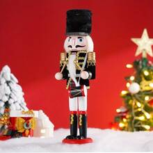1 件 30 厘米黑白格子胡桃夹子国王雕像，胡桃夹子圣诞装饰，木制工艺胡桃夹子国王，适合冬季家居装饰和节日庆祝活动，节日派对，圣诞派对，节日装饰，节日装饰，派对礼物，有趣的圣诞派对装饰，圣诞快乐，新年快乐，圣诞装饰，送给朋友的完美圣诞礼物
