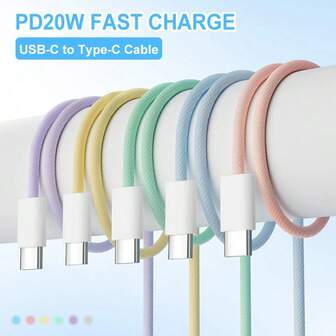 USB C To USB C Fast Charging Cable 60W, USB C To Type C Fast Charge Data Cord Compatible With IPhone 17/17 Air/17 Pro/17 Pro Max/ IPad Pro/Air, Cell Phone Charger Cord Compatible With Samsung Galaxy S25 S24 S23 S22 S21 S20, Nylon Braided Charge Line 3.3ft/6.6ft/9.9ft