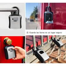 AXIDUN Caja para Llaves, Caja de Seguridad para Llaves,Guarda Llaves Rueda de Código de 4 Dígitos, Daño Impermeable y Violento, Adecuado para el Hogar, Fábrica,etc - 1 - Ver 8