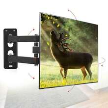 Full Motion TV Wall Mount For Most 26-55 Inch TVs, Articulating Arms Swivel And Tilt Tv Mount, Wall Mount Brackets Max VESA 400x400, Holds Up To 77 Lbs. - 黑色 - 查看 11